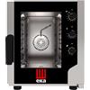 Tecnoeka Forno elettrico ventilato a convezione Modello EKF523NUD Vapore diretto per gastronomia, panetteria e pasticceria Capacità n.5 teglie GN 2/3 cm 35,4 x 32,5 Potenza Kw 3,2 Apertura laterale Temp.°C. 100 / 270 Dim. cm L.55 P.75.4 H.66.2