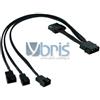 Phobya Y-adaptor 4Pin Molex to 2x 4Pin PWM and 3Pin 30cm - black