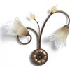 Biluce Applique Classica 2 Luci Stile Ferro Battuto Ottone Rame
