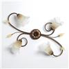 Biluce Plafoniera classica 4 luci stile ferro battuto Ottone-Rame lampadario MADE in ITALY