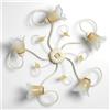 Biluce Plafoniera classica 5 luci stile ferro battuto Avorio-Oro lampadario MADE in ITALY
