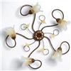 Biluce Plafoniera classica 5 luci stile ferro battuto Ottone-Rame lampadario MADE in ITALY