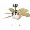 FARO Ventilatore da Soffitto 81 cm con Luce Colore Nichel pale Pino