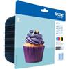 Brother Multipack Nero / Ciano / Magenta / Giallo Lc-123 Lc123Valbpdr 2400 Pagine 4 Cartuc Originale