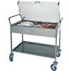 Forcar Carrello in acciaio inox due piani refrigerabile con piastre elettriche Modello CA1165 Adatto per dolci, formaggi, salumi e antipasti Struttura in acciaio Inox N°8 piastre eutettiche Coperchio in plexiglass Dim. cm L.108 P.57 H.103