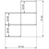 KRIPTONITE libreria da parete KROSSING composizione 1 - KROSSING-COMP.1-BIA