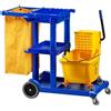 Forcar Carrello in plastica multiuso per pulizia Modello CA1606E Strizzatore in plastica con divisorio Portasacco con robusto sacco Lt. 120 in plastica Attacco porta utensili