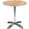 Ristosubito Tavolo da esterno TESR con base in alluminio, piano in legno Modello 108-MTW007B