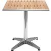 Ristosubito Tavolo da esterno TESR con base in alluminio, piano in legno Modello 110-MTW006B