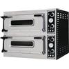 Prismafood Forno elettrico meccanico per pizza - mod. trays 44 - n. 2 camere - piano in mattoni refrattari - dimensioni camere cm l 82 x p 84 x 17,5 h - capacità: n. pizze 4+4 (Ø cm 40)/n. 2+2 teglie cm 60x40 - potenza 13,8 kw - norma ce
