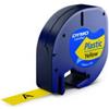 dymo Nastro per etichettatrici Dymo LetraTag plastica 12 mm x 4 m nero/giallo S0721620