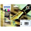 epson Cartucce inkjet alta capacità ink pigmentato Penna e Cruciverba 16XL Epson n+c+m+g Conf. 4 - C13T16364012