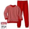 Living Crafts Pigiama in cotone biologico -col. righe rosso