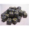 Chessex Set 36 dadi D6 Urban Camo 12mm Speckled (giallo/grigio-nero) CHX25928