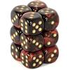 Chessex Set 12 dadi D6 16mm Gemini (giallo/nero-rosso) CHX26633