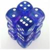 Chessex Set 12 dadi D6 16mm Borealis (bianco/viola) CHX27607