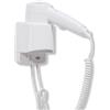 Ristosubito Asciugacapelli\Phon Elettrico MDC Abs Bianco supporto da parete con attacco dall'alto e selezione per 2 velocità Assorbimento Motore: 40 W Modello SC0020 Dim. cm L.10 P.18.5 H.21
