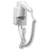 Ristosubito Asciugacapelli\Phon Elettrico MDC Abs Bianco supporto da parete con attacco dall'alto e con presa rasoio incorporata Modello SC0030 Dim. cm L.11.2 P.21.5 H.21