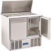 CoolHead Saladette Refrigerata GN1/1 con top inox apribile Modello CR90A - 2 porte autochiudenti Refrigerazione statica Capacità Lt. 230 Temp.°C. 0 / 8 Dim. cm L.90 P.70 H.88.3