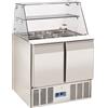 CoolHead Saladette Refrigerata GN1/1 con top inox apribile Modello CRQ90A - 2 porte autochiudenti Refrigerazione statica