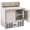CoolHead Saladette refrigerata GN1/1 con top pizza Modello CRP90A Due porte autochiudenti Refrigerazione statica Capacità Lt. 260 Temp.°C. 0 / 8 Dim. cm L.90 P.70 H.109