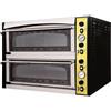 Ristosubito Forno Elettrico meccanico per pizza PF 2 camere di cottura Porta a vetro N. Pizze 4 +4(Ø cm 35) Modello ENDOR 44 GLASS Temp.°C. 50 / 500 Dim. cm L.100 P.94 H.74.5