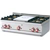 Allforfood Piano cottura a gas tuttapiastra + 4 fuochi allforfood tp4t/610g linea elle