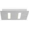 Biluce TRATTO 21 cm Plafoniera LED 12W Quadrata Extra Piatta Foglia Argento