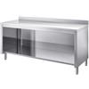 Allforfood Tavolo armadiato inox a giorno - piano top spessore cm 4 - con alzatina - lunghezza cm 80 - profondità cm 70 - altezza cm 85 - piano top inox aisi 304