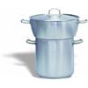 Ristosubito Couscossiera bombata con coperchio in acciaio inox 18/10 Compatibile con cucine a induzione Capacità Lt. 40/50 Dimensioni ø cm. 50/40 x 25/40 h Modello 107-050