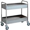 FORCAR Carrello di Servizio in Acciaio Inox AISI 304 per Sbarazzo - Tubolare 20 mm - N° 2 Vasche