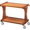FORCAR Carrello a 2 Ripiani con Spalliere Monocorpo CL2000 - Legno Massello e Nobilitato - Larghezza Cm 86