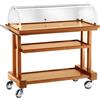 FORCAR Carrello per Antipasti e Dolci con Cupola a 2 Aperture LPC1050 - 3 Ripiani