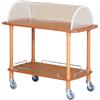FORCAR Carrello di Servizio a 2 Ripiani con Ringhiere CLC2012 - Legno Massello e Cupola Semicircolare