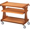 FORCAR Carrello a 3 Ripiani con Spalliere Monocorpo CL2150 - Legno Massello e Nobilitato - Larghezza Cm 86