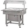 FORCAR Carrello Refrigerato in Legno con N° 2 Mensole e Luce Neon - Temp Positiva o Negativa - Capacità N° 3 Bacinelle GN1/1