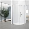 Novellini Box Doccia Young 2.0 R2 Lux Semicircolare - Misura : 100x100 (97.5/99.5) - Profilo: Bianco - Cristalli: Trasparente