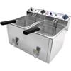 Beckers Friggitrice Elettrica Da banco Modello FR10+10 con rubinetto Potenza KW 3+3 Capacità Lt. 10 + 10 Temp.°C. 50 / 190 Dim. cm L.53 P.49 H.36
