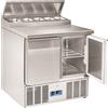 CoolHead Saladette refrigerata GN1/1 con top sandwich in acciaio inox Modello CRS90A - 2 porte autochiudenti Refrigerazione statica Capacità Lt. 240 Temp.°C. 0 / 8 Dim. cm L.90 P.70 H.100.5