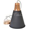V-TAC PORTALAMPADA E27 PENDENTE RAME/SABBIATO NERO D220 VT-7520-LED3700