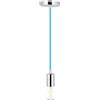 V-TAC PORTALAMPADA E27 PENDENTE CROMO CORDONE BLU VT-7338-LED3783
