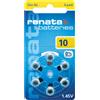 Renata ZA10 Free Mercury - BLISTER da 6 BATTERIE PER PROTESI ACUSTICHE