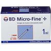 Becton Dickinson BD Micro-Fine 1 ml x 12,7 mm 29G Siringhe per Insulina 30 pezzi