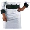 Ristosubito Grembiule Cuoco Rondin nero IC 100% cotone Colore bianco con banda nera Modello 114401