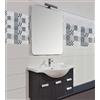 Mobile bagno sospeso moderno Rovereto grigio scuro, misura cm 85, lavabo integrale