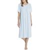 Calida - Camicia da notte manica corta con classico taglio raglan in morbido cotone interlock, 5/L, AZZURRO