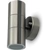 V-TAC LAMPADA DA PARETE 2 ATTACCO GU10 INOX VT-7622-LED7500