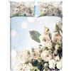 Tex family COMPLETO LENZUOLO DIGITALE ROSE BIANCHE WHITE ROSES MATRIMONIALE 2 PIAZZE