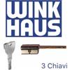 WINKHAUS Cilindro profilo Europeo di sicurezza con asse rasabile per pomolo 3 Chiavi 30/50 (80mm.)