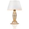 Cristalleria Murano Agrippa - Lampada da tavolo con paralume bianco in vetro di Murano e oro 24k